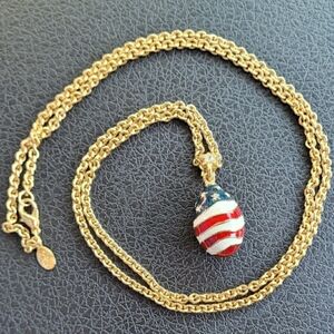 Joan Rivers Patriotic Egg Pendant Necklace